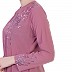 Dress abaya with floral Chikan Embroidery Work- Puce Pink Dress abaya with floral Chikan Embroidery Work- Puce Pink